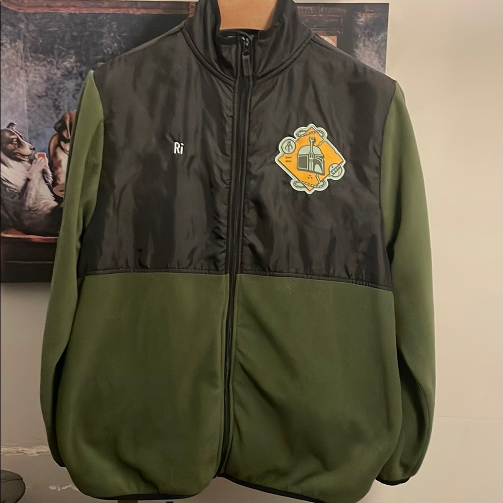 Disney Green and Black Lightweight Jacket with Fleece and Nylon